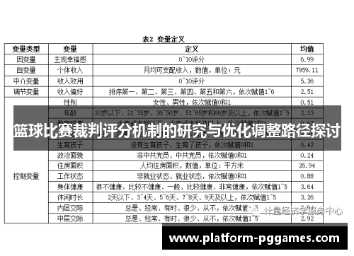 篮球比赛裁判评分机制的研究与优化调整路径探讨